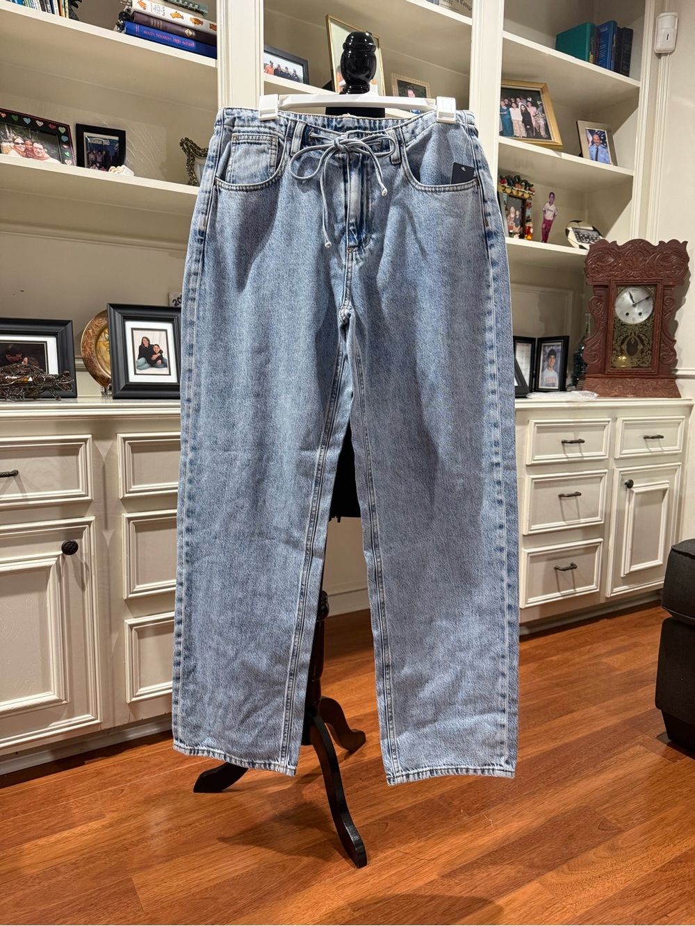 Women’s Mid Rise Drawstring Baggy Jeans Parke X Target Light Wash size 8